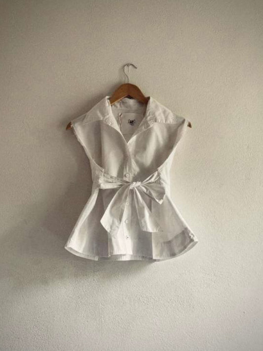 Le Kimono Chemise Cruda Pespunteada